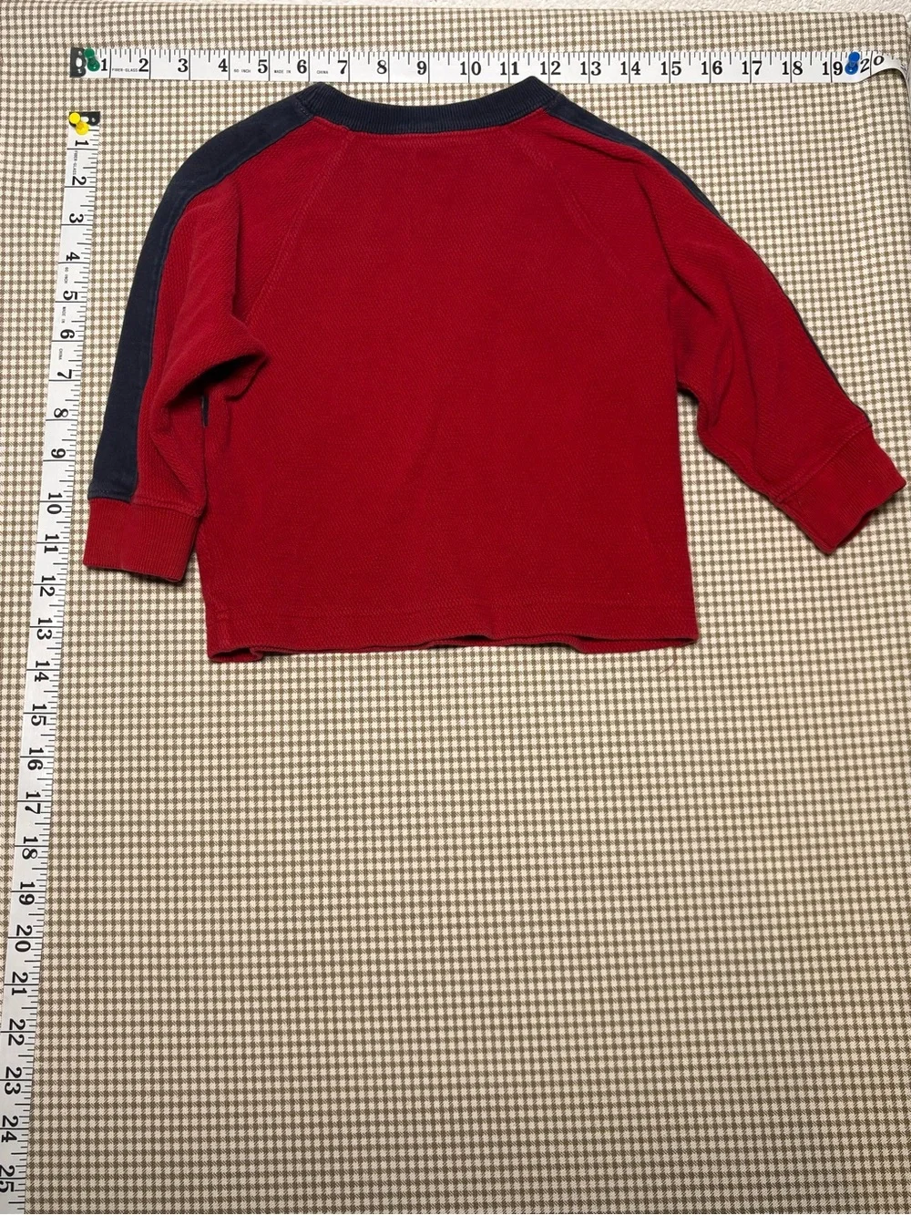 OshKosh B'gosh Red Long-Sleeve Top with Navy Stripes Size 2T
